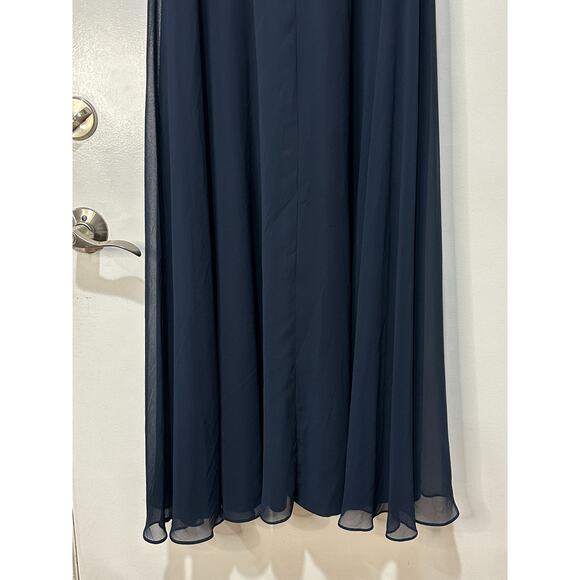 Betsy & Adam Women's Beaded Navy Gold Gown Size 10 Petite NWT Elegant Formal - Picture 15 of 16